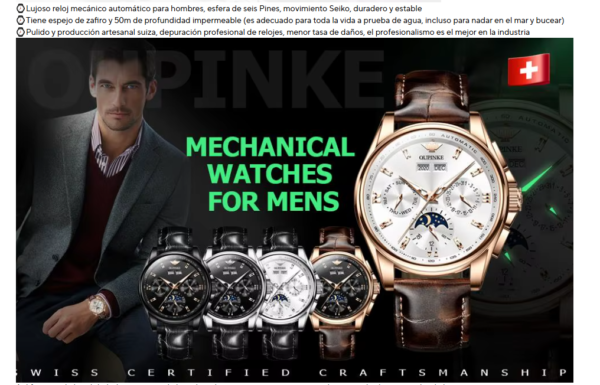 OUPINKE-Reloj de lujo para hombre.GRAN OFERTA HASTA EL 7 DE FEBRERO POR SOLO 173,54€ (2.008,45€-91% descuento.)