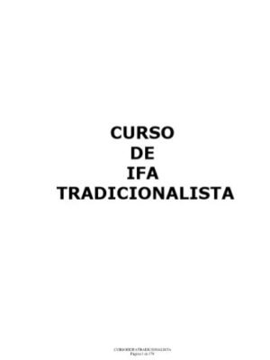 CURSO DE IFA TRADICIONALISTA