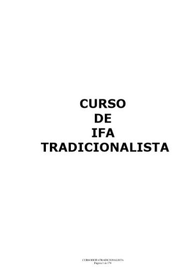 CURSO DE IFA TRADICIONALISTA