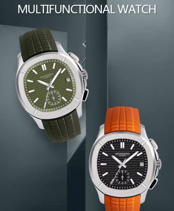 Reloj Cronógrafo japonés de acero, reloj de cuarzo, correa de goma, novedad de 2025 ESPECHT & SOHNE.POR SOLO 184,69 EUROS