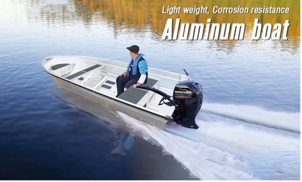 Bote de aluminio con casco en V profundo, ligero y barato de 12 pies para pesca y paseo