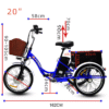 Triciclo eléctrico para adultos, 350W, 48V, 7 velocidades
