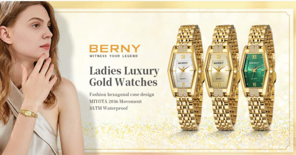 Relojes BERNY dorados para mujer. SUPER OFERTA HASTA EL 25 DE JUNIO 2025. 53,39€