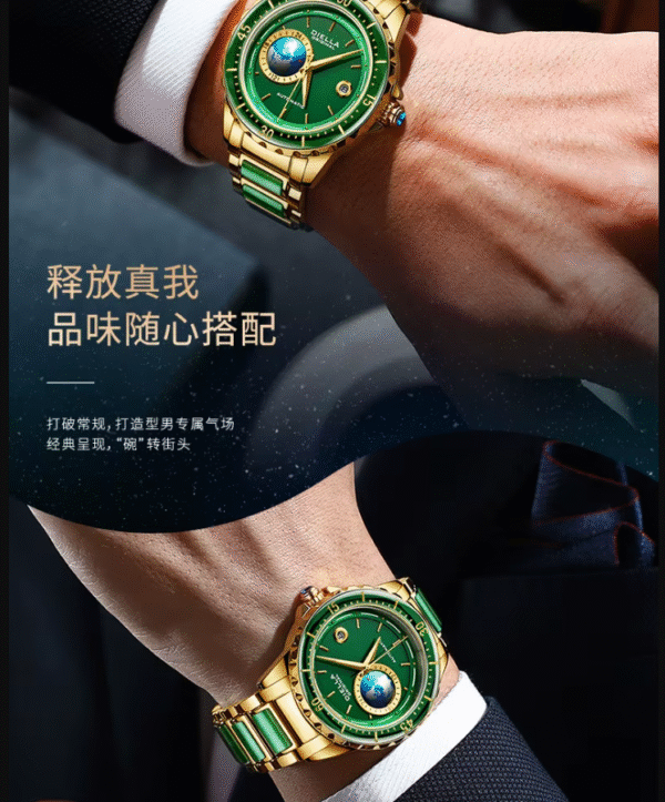 Reloj Mecánico DIELLA Original con pulsera de Jade. PRECIO DE OFERTA: 669,69€