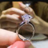 ALI TRES Anillos de moissanita brillantes de 5 quilates para mujer, anillo de compromiso, de boda, Plata de Ley 925. PRECIO DE OFERTA : 14,99€