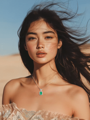 JEWELLWANG: Collar de Esmeralda de 1 a 3 quilates cultivado en laboratorio, oro de 18 quilates con colgante envolvente de diamantes. PRECIO DE OFERTA : 658,81€