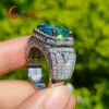 Paraiba: Anillo de plata esterlina 925 joyería hombres, mujeres regalo. PRECIO DE OFERTA : 257,44€