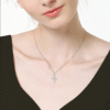 NKHOG- Collar cruz de moissanita de 3mm, plata Sterling S925, colgante chapado en oro de 18k. PRECIO DE OFERTA : 19,49€