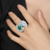 ALIBABA DETSCHE BOOT PIRMIANA: Anillo de Esmeralda cultivada en laboratorio joyería de plata S925 anillo de compromiso para mujer. PRECIO DE OFERTA : 308,39€