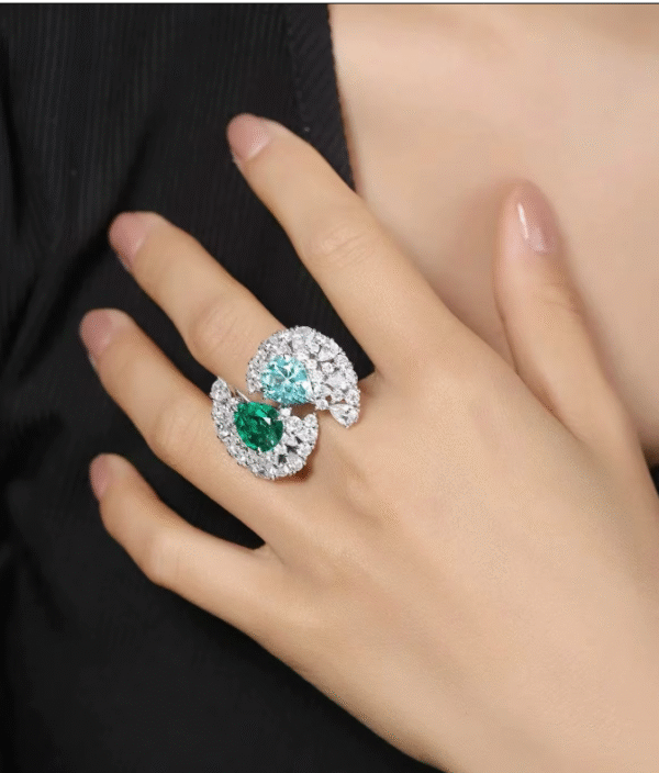 ALIBABA DETSCHE BOOT PIRMIANA: Anillo de Esmeralda cultivada en laboratorio joyería de plata S925 anillo de compromiso para mujer. PRECIO DE OFERTA : 308,39€