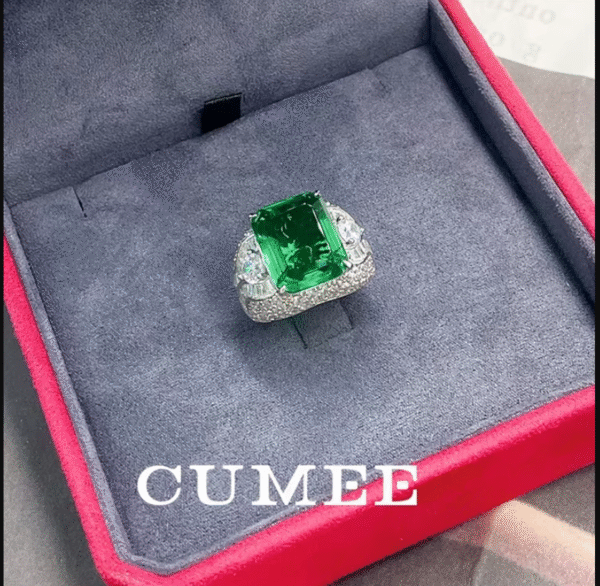 Anillos CUMEE de esmeralda colombiana verde dominante para hombre y mujer. OFERTA : 129,39€