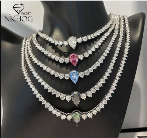 ali seis NKHOG- Collares de piedras de moissanita con corte de pera de 4 quilates para mujer. PRECIO DE OFERTA : 185,39€