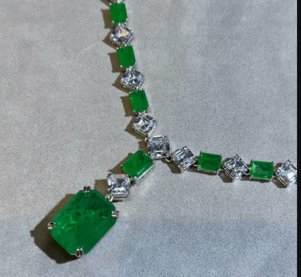 Wong Rain-collar de plata 100% de lujo, colgante de piedras preciosas de diamante, esmeralda de 22ct. PRECIO DE OFERTA HASTA EL 11 DE SEPTIEMBRE : 207,39€