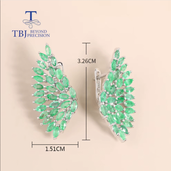Nuevos pendientes 100% naturales de Esmeralda de Zambia, joyería fina de piedras preciosas naturales verdes de 5 quilates, plata 925 para mujer.