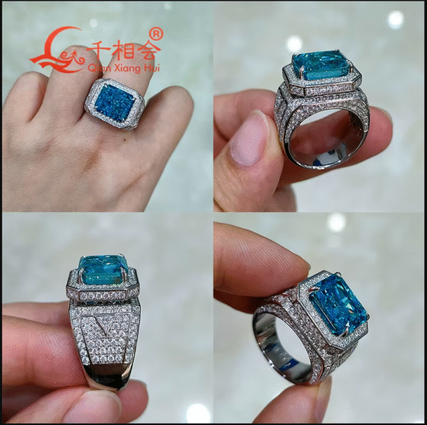 Paraiba: Anillo de plata esterlina 925 joyería hombres, mujeres regalo. PRECIO DE OFERTA : 257,44€