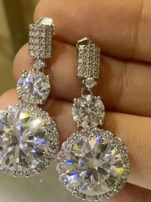 Serenity-pendientes grandes de moissanita de 12cttw para mujer, aretes colgantes de plata Sterling 925 chapados en joyería fina de 18K. PRECIO DE OFERTA : 171,39€