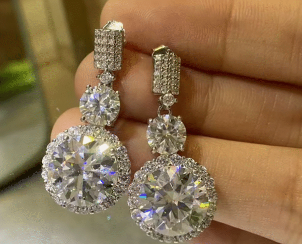 ALI TRES Serenity-pendientes grandes de moissanita de 12cttw para mujer, aretes colgantes de plata Sterling 925 chapados en joyería fina de 18K. PRECIO DE OFERTA : 171,39€