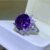 alibaba detsche boot dos Serenity-anillos de moissanita grandes morados de 10 quilates para mujer, regalo nupcial de boda, anillos de eternidad de plata Sterling 100% S925.