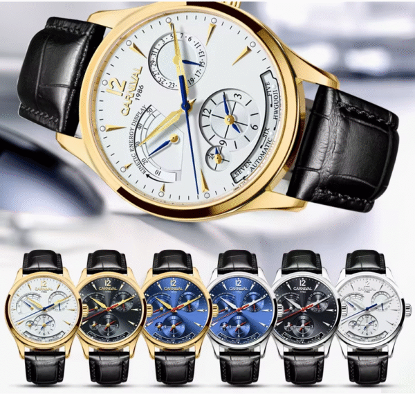 alibaba detsche boot dos CARNIVAL-Reloj Automático multifunción para hombre, cronógrafo mecánico luminoso, resistente al agua, marca superior, Original, a la moda.