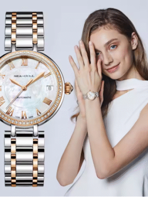 Seagull-Reloj de pulsera mecánico automático para mujer, accesorio ultrafino, informal, sencillo, romano, zafiro, modelo 816.417L