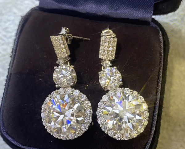 alibaba detsche boot dos Serenity-pendientes grandes de moissanita de 12cttw para mujer, aretes colgantes de plata Sterling 925 chapados en joyería fina de 18K. PRECIO DE OFERTA : 171,39€