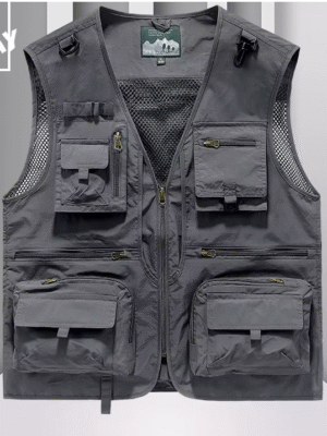 FGKKS : Chaleco de ocio al aire libre para hombre, nuevo chaleco deportivo transpirable con múltiples bolsillos para exteriores