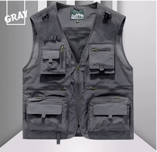 FGKKS : Chaleco de ocio al aire libre para hombre, nuevo chaleco deportivo transpirable con múltiples bolsillos para exteriores