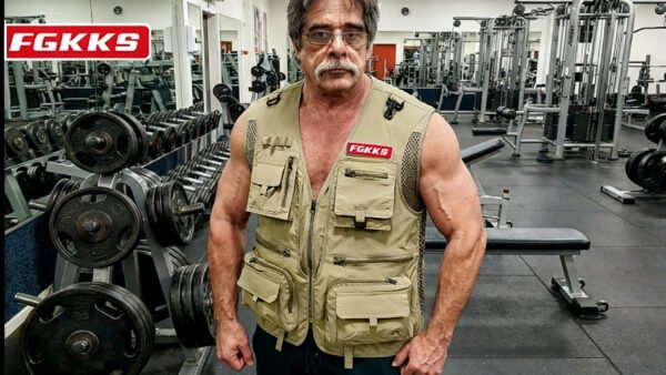 FGKKS : Chaleco de ocio al aire libre para hombre, nuevo chaleco deportivo transpirable con múltiples bolsillos para exteriores