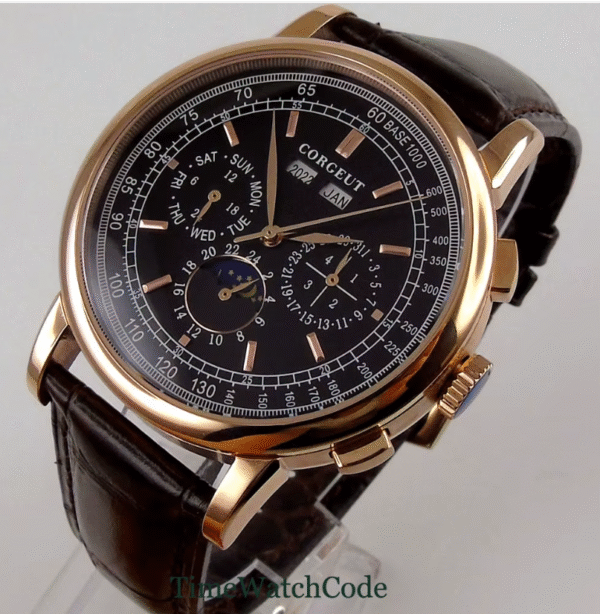 Corgeut-reloj automático para hombre, 42mm, fecha, día, mes, año, esfera, multifunción. PRECIO DE OFERTA : 79,69€