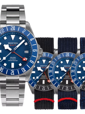 SEESTERN-Reloj de buceo de titanio para hombre, reloj mecánico automático GMT, movimiento NH34.