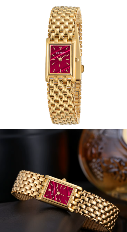 Reloj BERNY Dorado Mujer – Cuadrado Acero Inoxidable. Precio de oferta €160,00 EUR