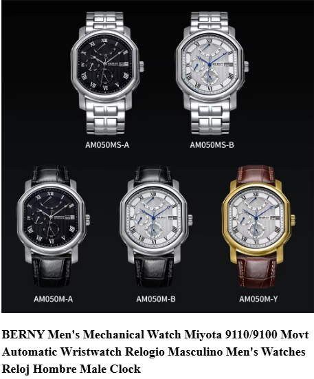BERNY Reloj Mecánico Automático Hombre Miyota – Zafiro Resistente al Agua. Superoferta 310,90 EUROS