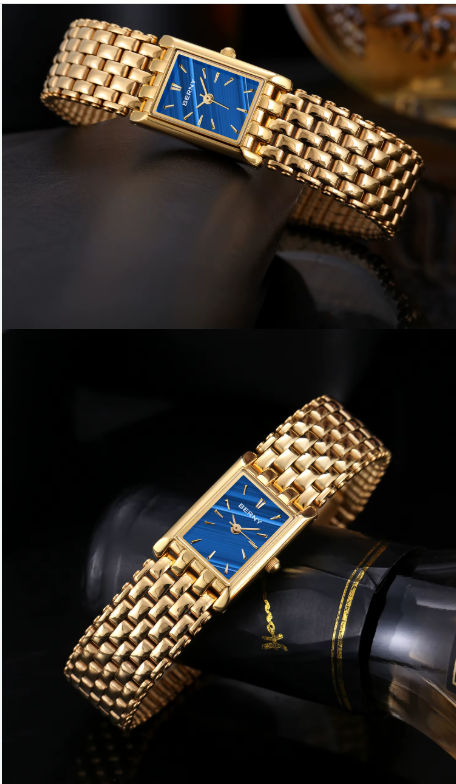 Reloj BERNY Dorado Mujer – Cuadrado Acero Inoxidable. Precio de oferta €160,00 EUR