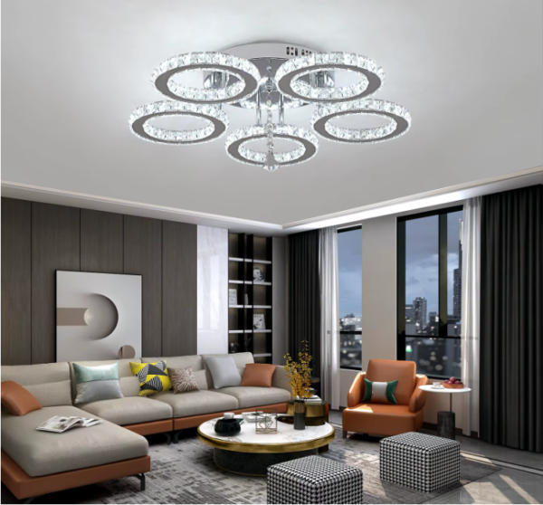 Lámpara de Techo LED de Cristal Redonda Premium – Control Inteligente App. 99,00 EUR (PRECIO EN OFERTA).