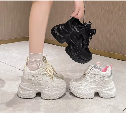 ALI DOS Zapatillas deportivas de malla transpirable con suela gruesa modelo QUEEN. Precio de oferta US .00