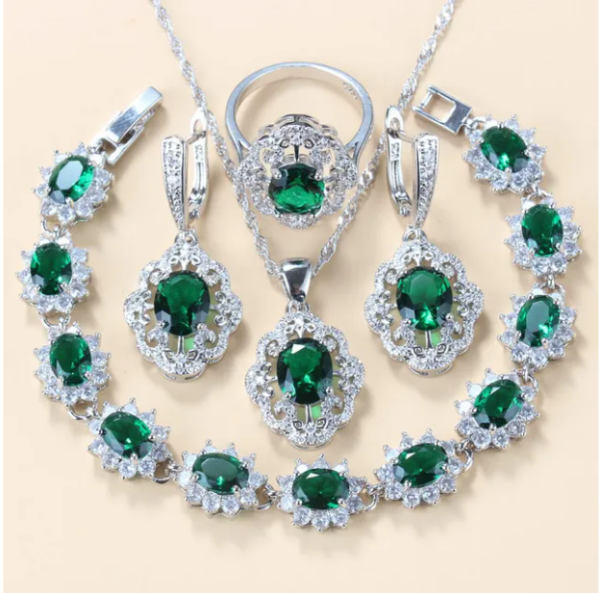 ALI EXPRESS OrderSummary202509103060121112309073 Pendientes, collar, pulsera y anillo con circonita cúbica de granate (juego de 4 unidades) - Oferta US $ 23.03