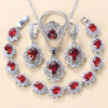 ALIBABA DETSCHE BOOT Pendientes, collar, pulsera y anillo con circonita cúbica de granate (juego de 4 unidades) - Oferta US $ 23.03