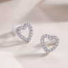 ali seis Pendientes de Corazón Plata 925 con Diamantes Moissanita VVS1. Precio de oferta:123,00 EUR