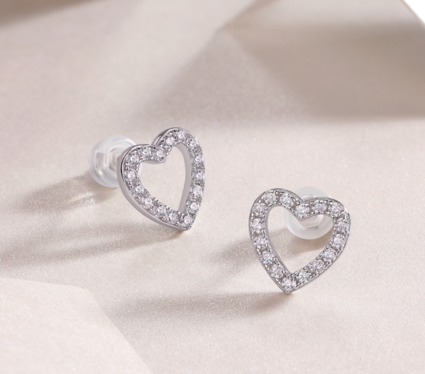 ali seis Pendientes de Corazón Plata 925 con Diamantes Moissanita VVS1. Precio de oferta:123,00 EUR