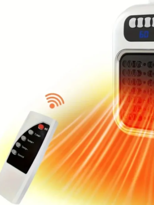 Calentador eléctrico portátil pequeño de pared con control remoto, termostato silencioso ajustable, ideal para el invierno, el hogar, la oficina .